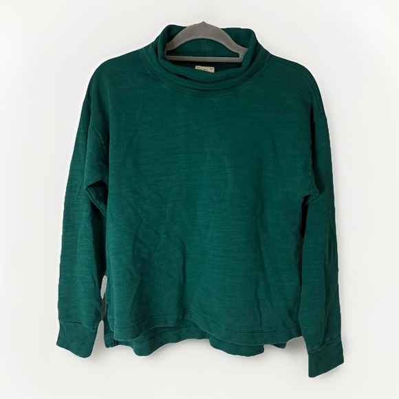 J.CREW Tops - J.Crew Vintage Cotton Terry Turtleneck Green Womens Small Cozy Holiday Top
